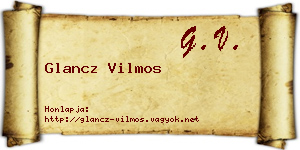 Glancz Vilmos névjegykártya